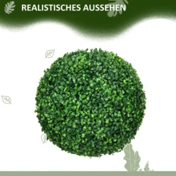 Buchsbaumkugel 2er Set, Künstliche Pflanzen, Zimmerpflanze mit UV-Schutz