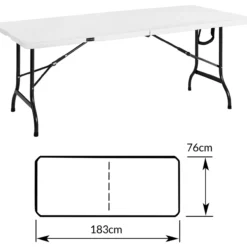 Buffettisch Kunststoff, 183x76x74 cm, weiß