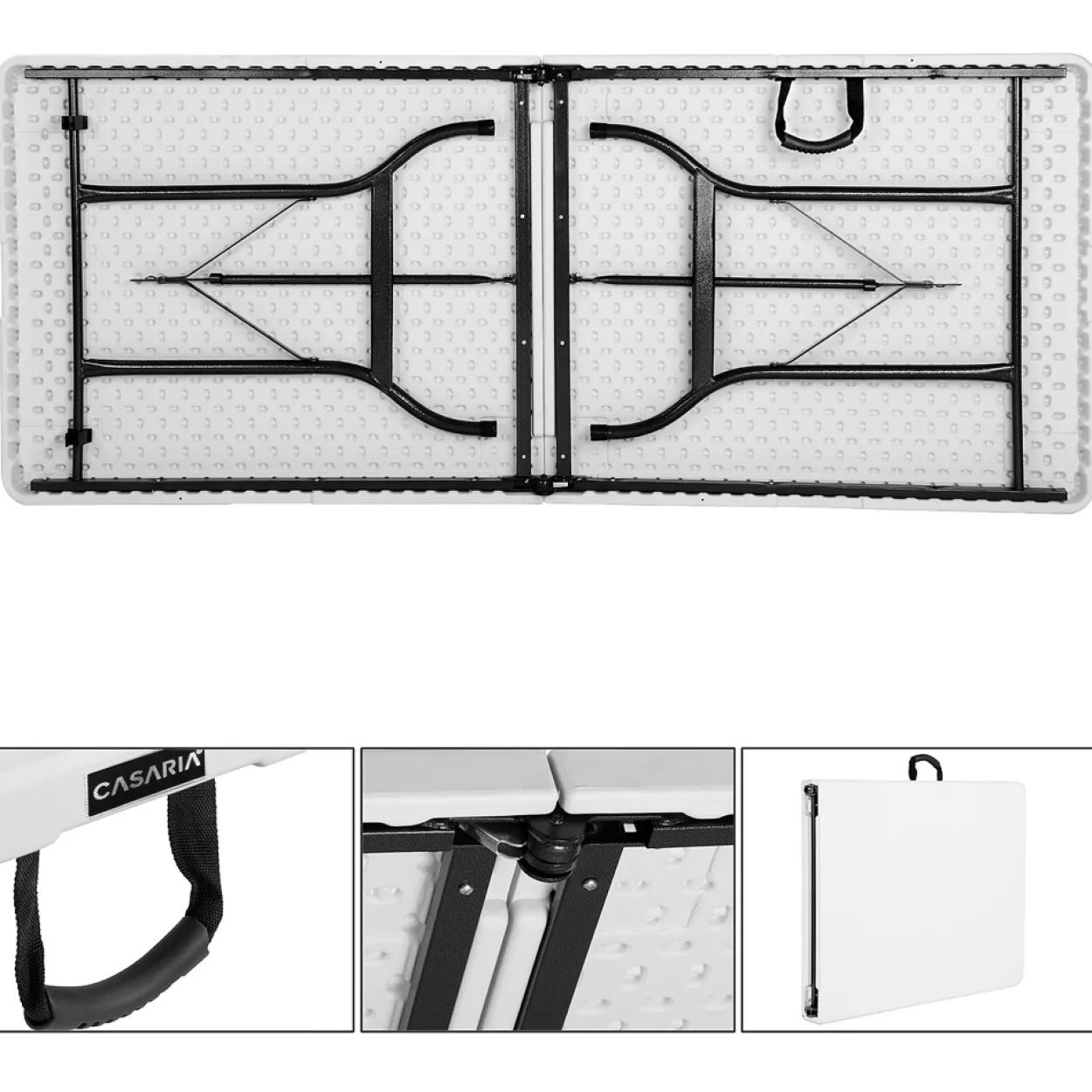 Buffettisch Kunststoff, 183x76x74 cm, weiß
