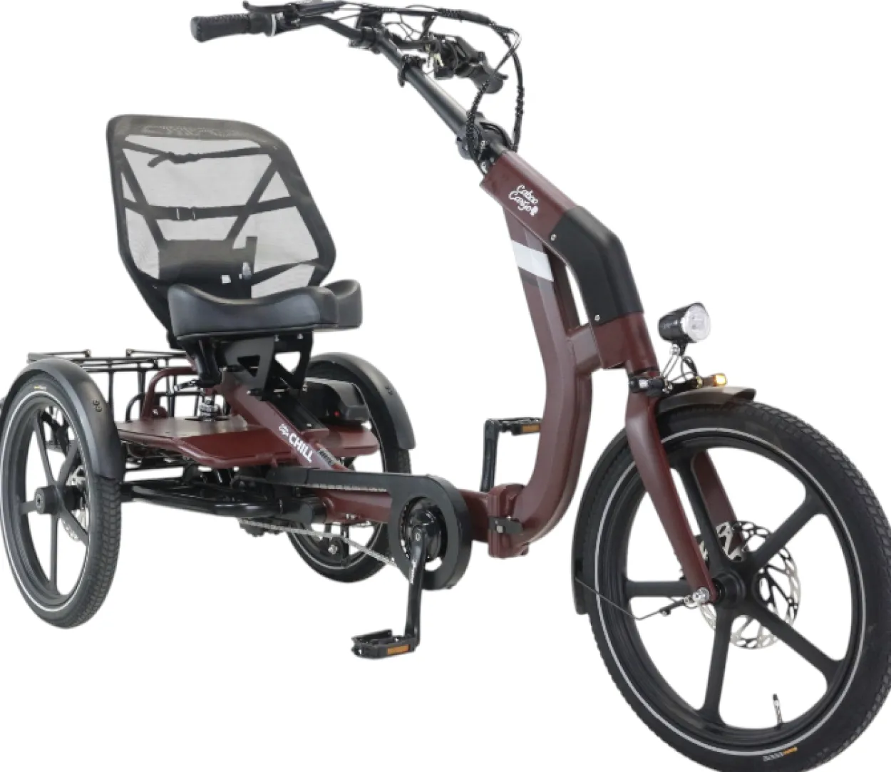 Caboocargo Dreirad E-Bike Chill, bordeaux-rot