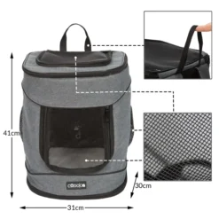 Cadoca Haustierrucksack Grau 41x30x31cm