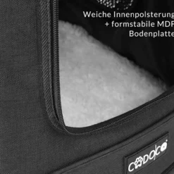 Cadoca Haustierrucksack Schwarz 41x30x31cm