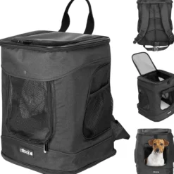 Cadoca Haustierrucksack Schwarz 41x30x31cm
