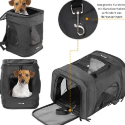 Cadoca Haustierrucksack Schwarz 41x30x31cm