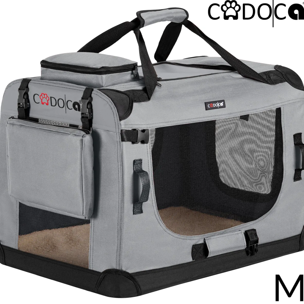 Cadoca Hundetransportbox Grau M 60x42x42cm