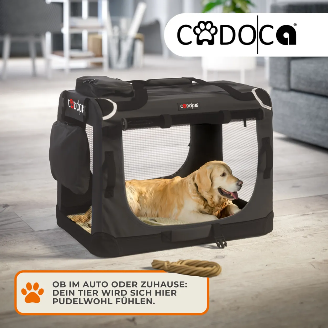 Cadoca Tiertransportbox M 60x42x44cm anthrazit