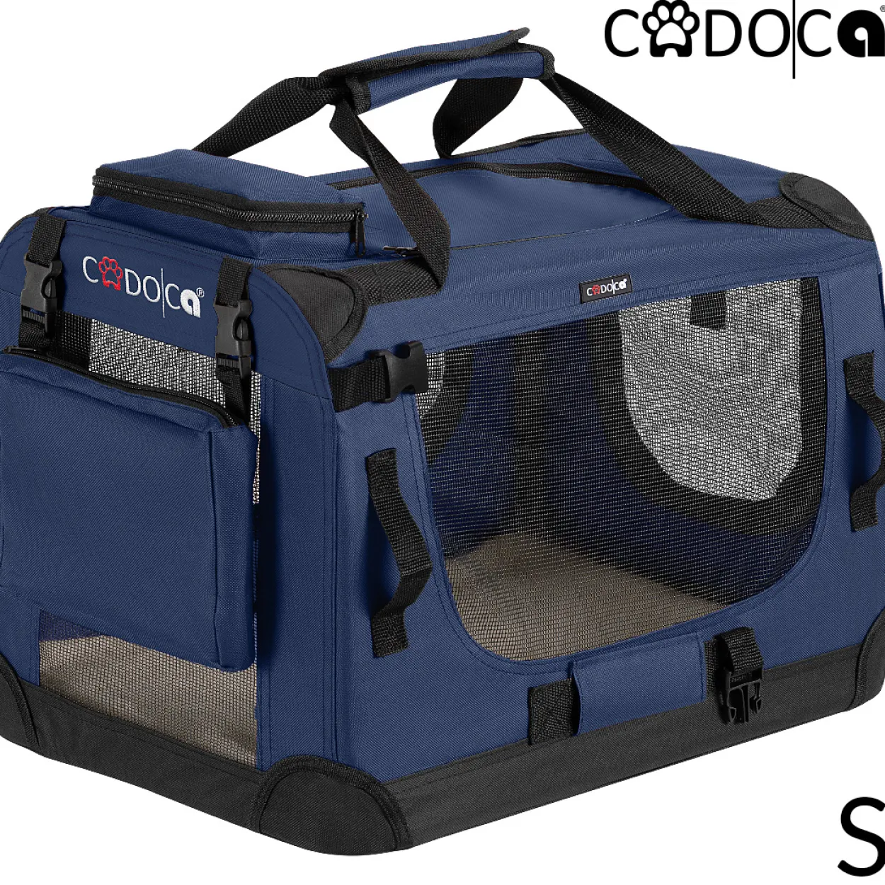 Cadoca Tiertransportbox S 50x34x36cm navyblau