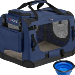 Cadoca Tiertransportbox S 50x34x36cm navyblau