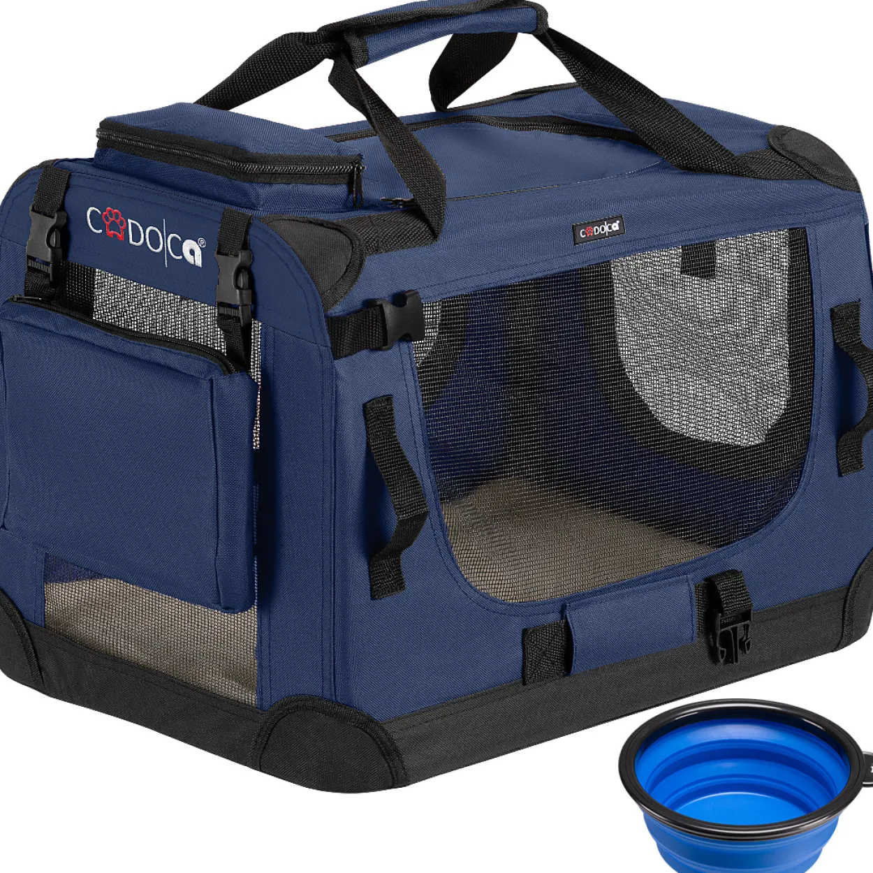 Cadoca Tiertransportbox S 50x34x36cm navyblau