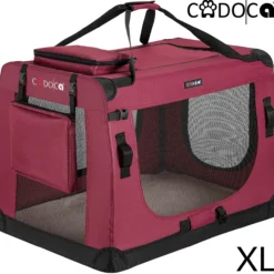 Cadoca Tiertransportbox XL 82x58x58cm dunkelrot