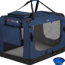 Cadoca Tiertransportbox XXL 90x61x65cm navyblau