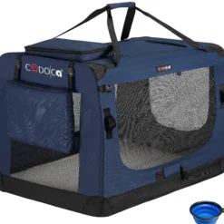 Cadoca Tiertransportbox XXXL 101x69x70cm navyblau
