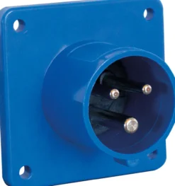 Camping CEE Anbaustecker 3-polig Lochmaß 60 x 60 mm Flansch 75 x 75 mm 230 V 16 A IP44
