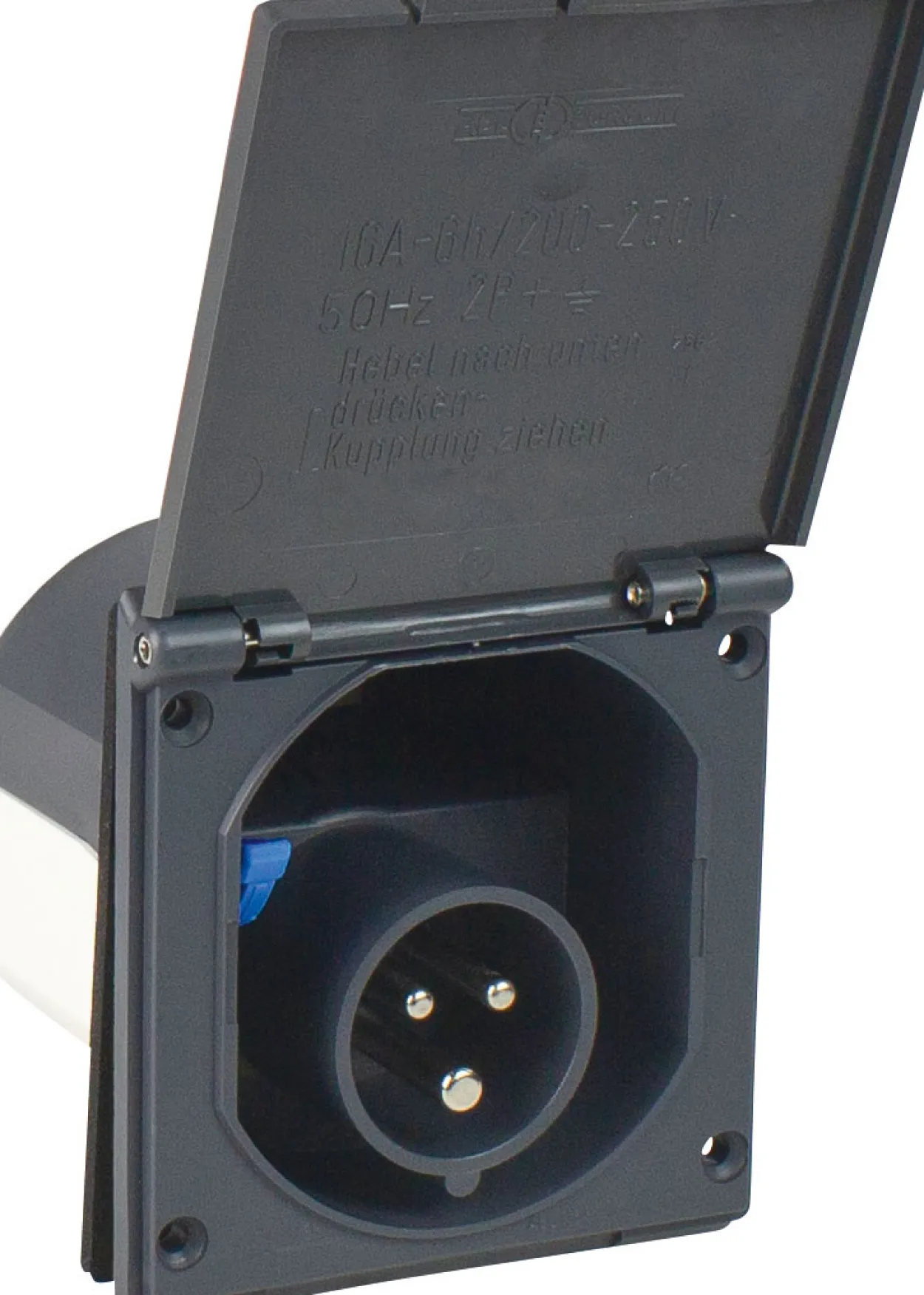 Camping CEE Einspeisestecker 3-polig mit Klappdeckel