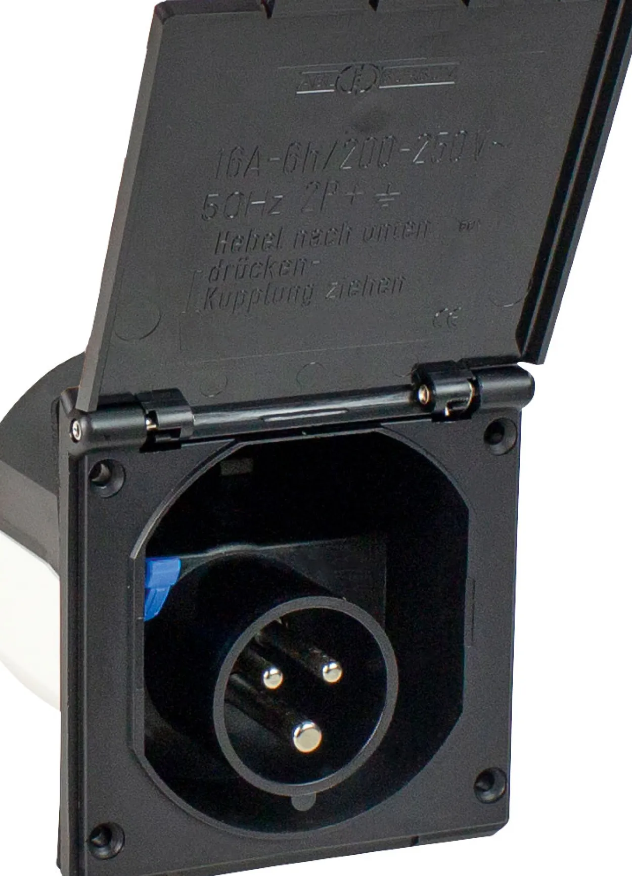 Camping CEE Einspeisestecker 3-polig mit Klappdeckel