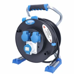 Camping Kabeltrommel mit Spannungsanzeige 25 m, Außenbereich IP44, 3 Steckdosen, Made in Germany
