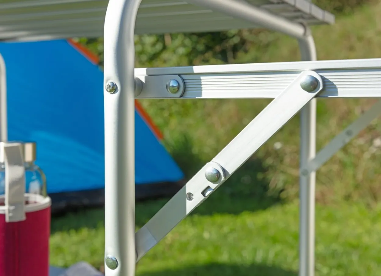 Campingküche mit Windschutz, 2-stufigem Stoffschrank ca. 143 x 41 x 80 cm