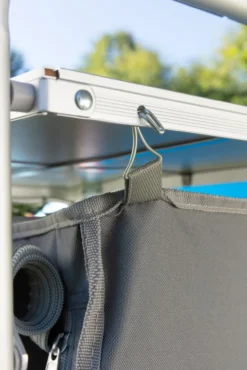 Campingküche mit Windschutz, 2-stufigem Stoffschrank ca. 143 x 41 x 80 cm