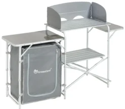 Campingküche mit Windschutz, 2-stufigem Stoffschrank ca. 143 x 41 x 80 cm