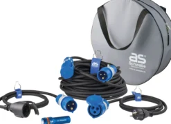 Camping SET Adapterleitung, CEE-Verlängerungskabel und Taschenlampe IP44