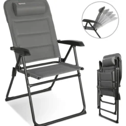 Campingstuhl Gartenstuhl Klappbar, UV+ Olefin-Stoff, 5 fach verstellbar, bis 150kg
