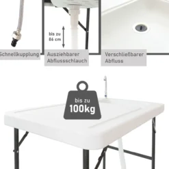 Campingtisch mit Spüle und Wasserhahn