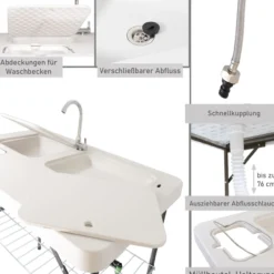 Campingtisch mit zwei Spülbecken