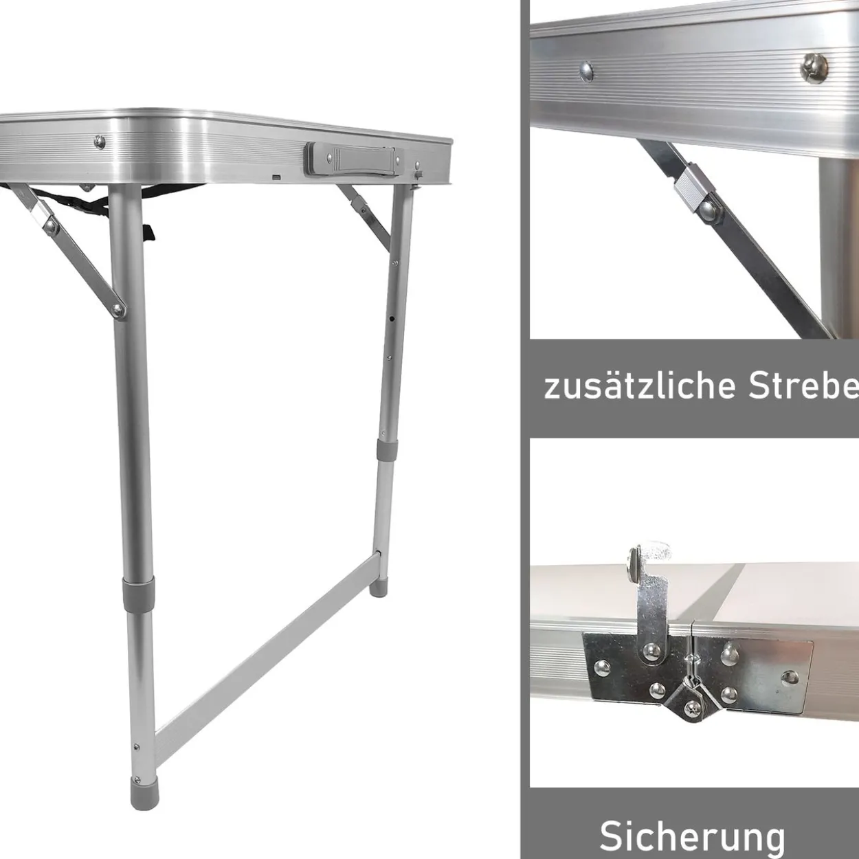 Campingtisch Set 5-teilig, Klapptisch mit 4 Camping Hocker