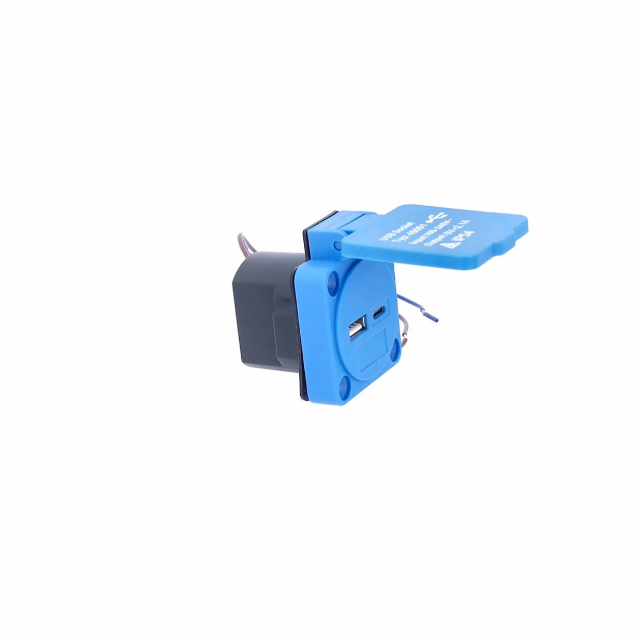 Camping USB Einbausteckdose 1x USB-A, 1x USB-C, 5V /2,1A, IP54