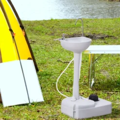 Camping Waschbecken Handwaschbecken mit Auffangbehälter für Abwasser