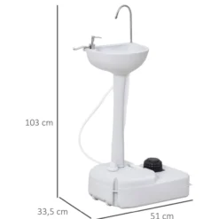 Camping Waschbecken Handwaschbecken mit Auffangbehälter für Abwasser
