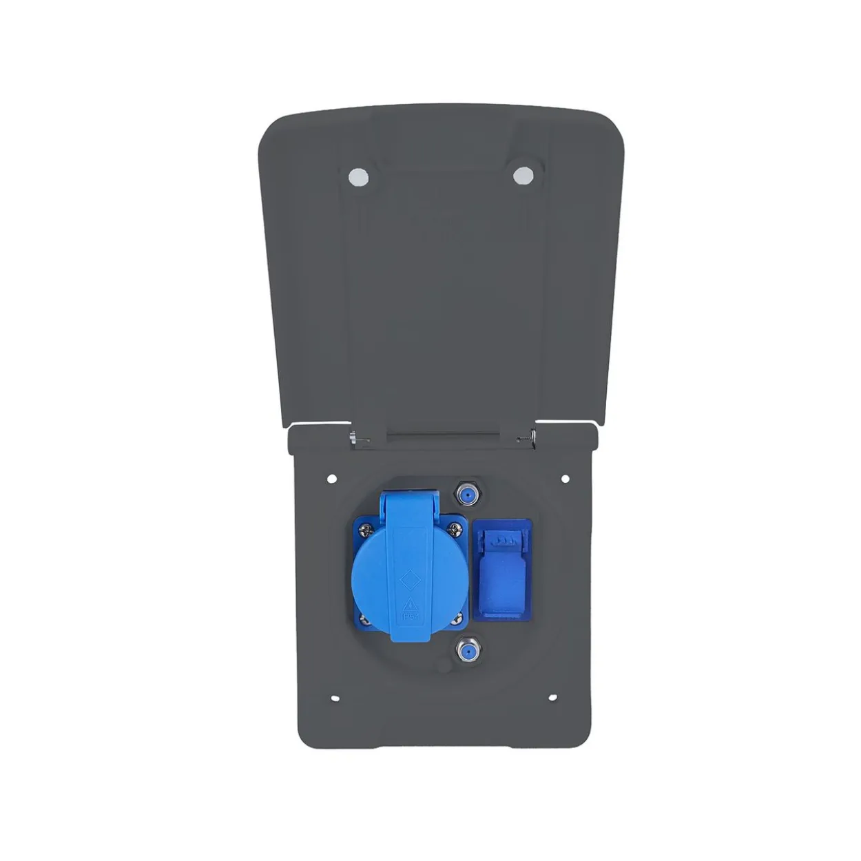 Caravan Vorzeltsteckdose USB/SAT IP44 anthrazit ähnlich RAL7012