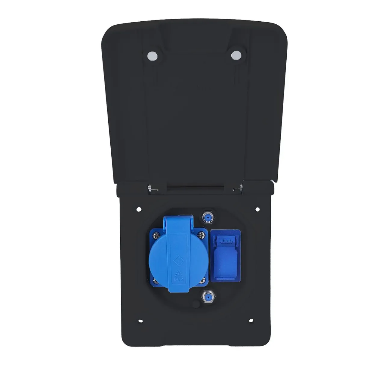Caravan Vorzeltsteckdose USB/SAT IP44 schwarz ähnlich RAL9005