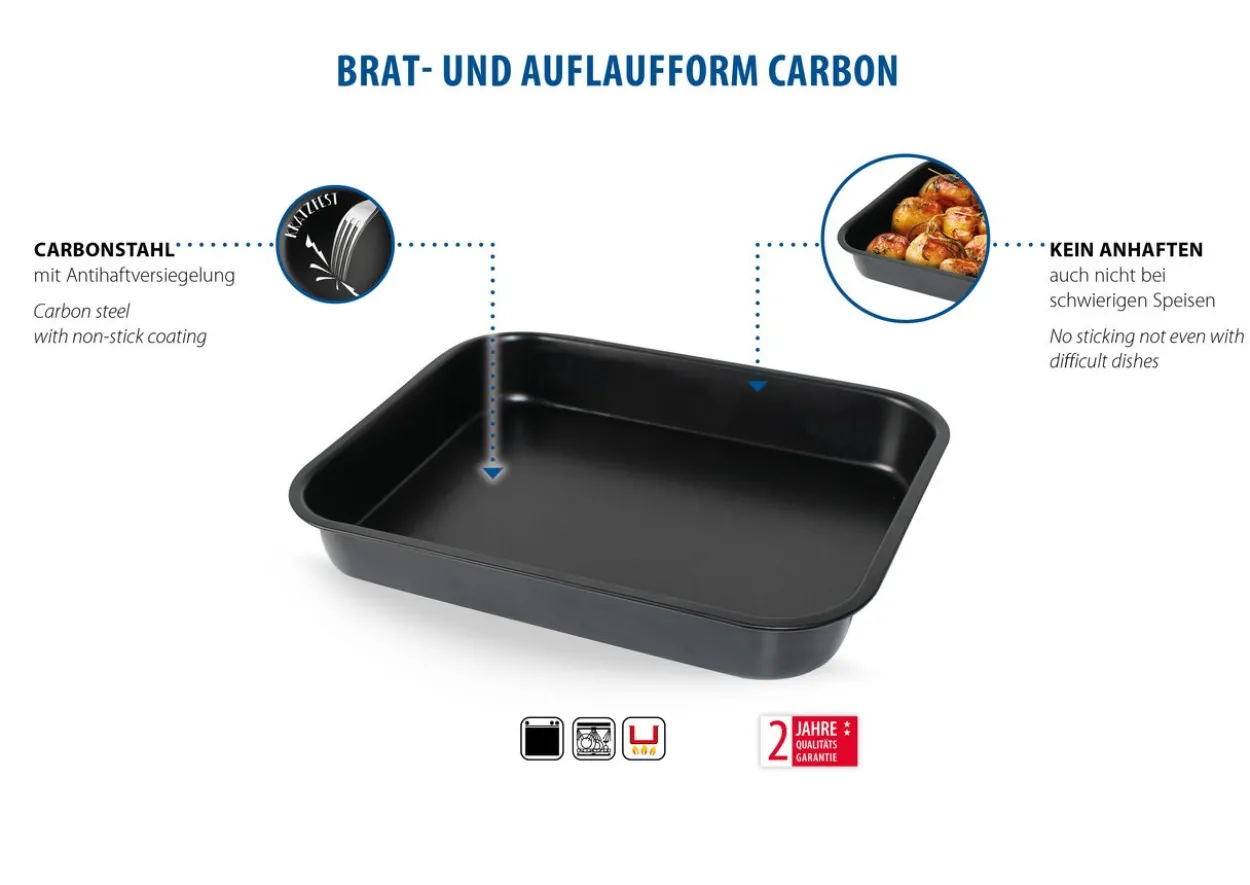 Carbon Brat- und Auflaufform 37cm