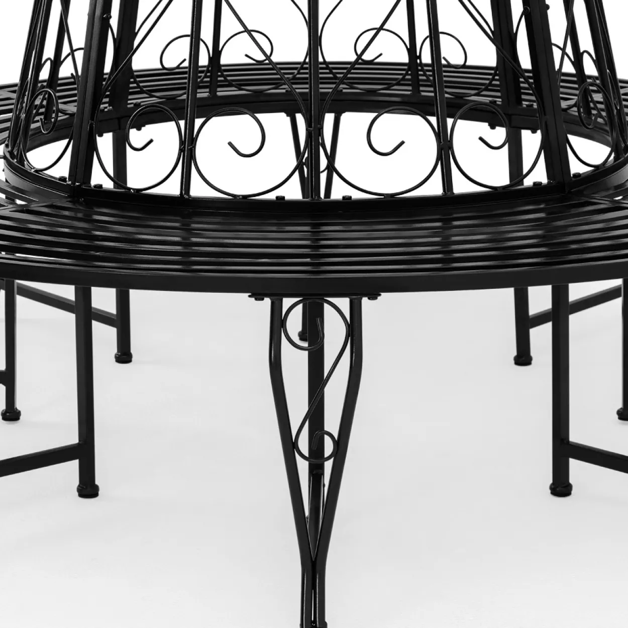 Casaria Baumbank Bree Schwarz Metall Ø160cm