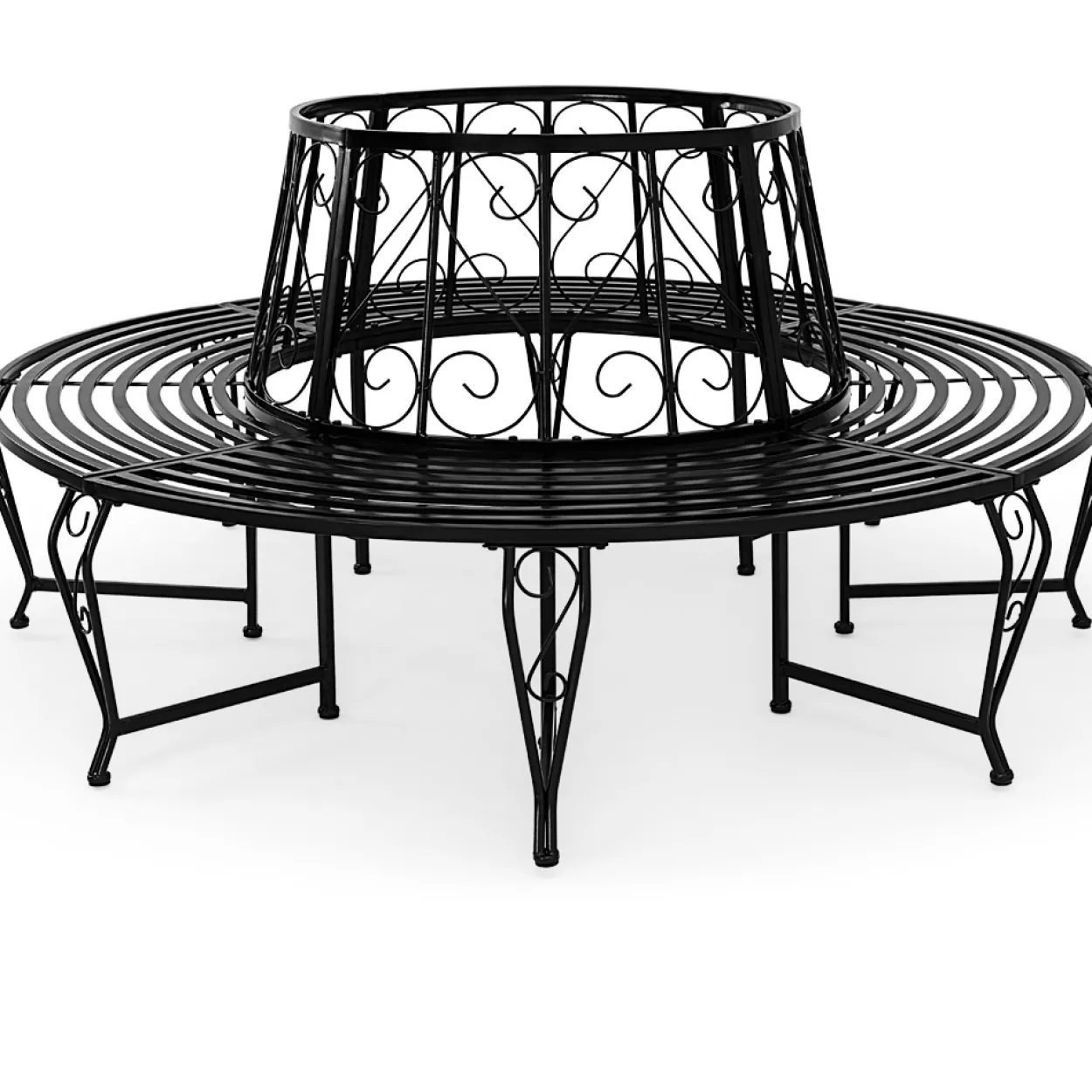 Casaria Baumbank Bree Schwarz Metall Ø160cm