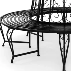 Casaria Baumbank Bree Schwarz Metall Ø160cm