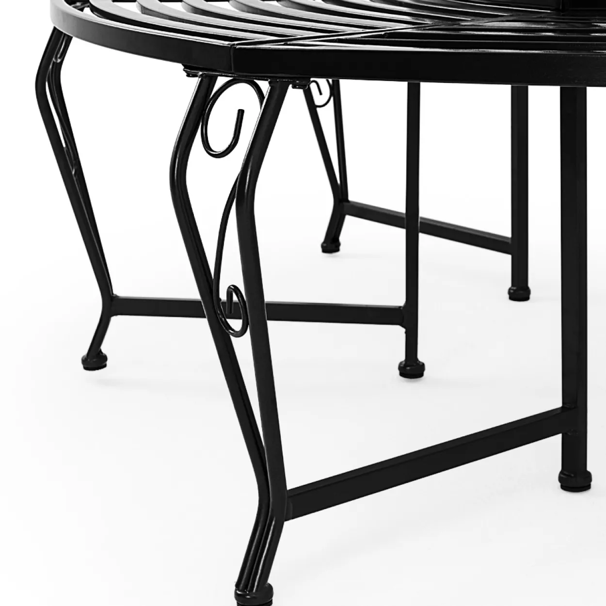 Casaria Baumbank Bree Schwarz Metall Ø160cm