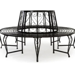Casaria Baumbank Bree Schwarz Metall Ø160cm