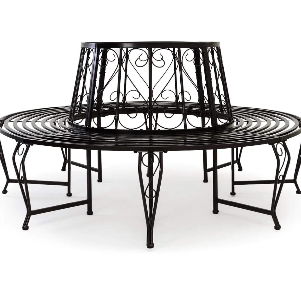 Casaria Baumbank Bree Schwarz Metall Ø160cm
