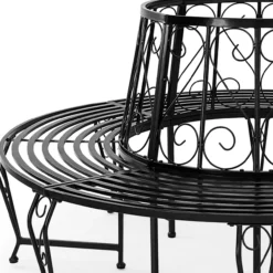 Casaria Baumbank Bree Schwarz Metall Ø160cm