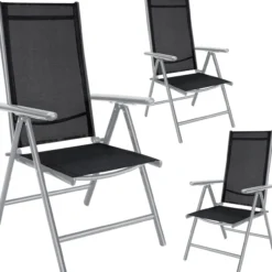 Casaria Gartenstuhl Bern 3er-Set Silber