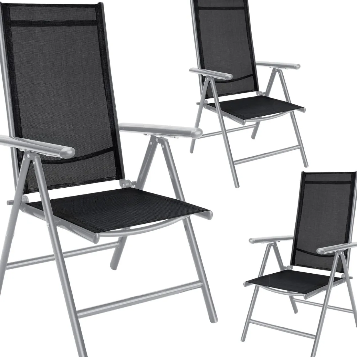 Casaria Gartenstuhl Bern 3er-Set Silber