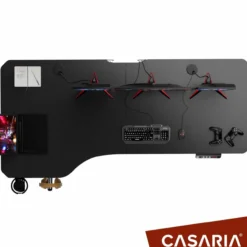 Casaria Höhenverstellbarer Schreibtisch Schwarz 160x75x73-118cm
