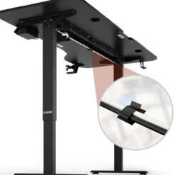 Casaria Höhenverstellbarer Schreibtisch Schwarz 160x75x73-118cm