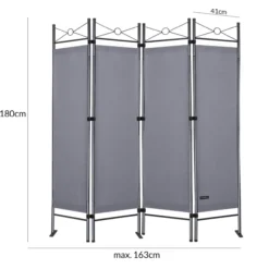 Casaria Paravent Anthrazit 180x163cm