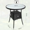 Casaria Polyrattan-Tisch Schwarz rund Ø60cm