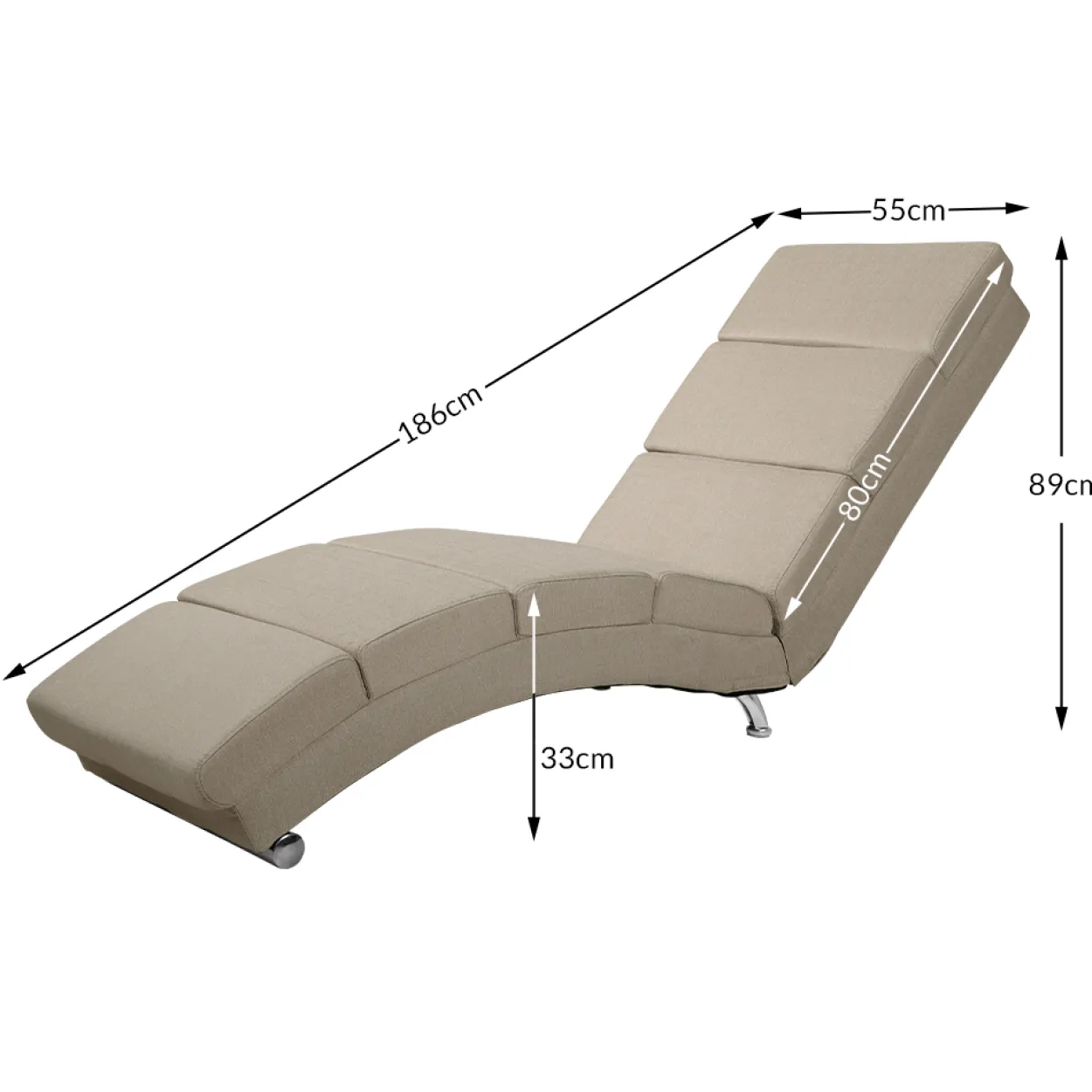 Casaria Relaxliege London Sand Webstoff