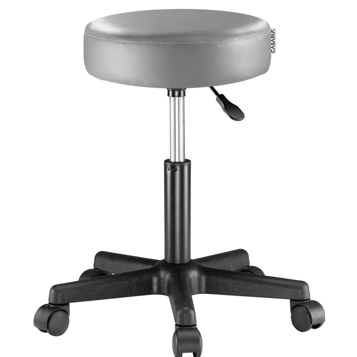 Casaria Rollhocker Kunstleder Grau 360° drehbar