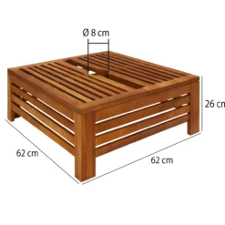 Casaria Schirmständer Abdeckung Akazie 62 x 62 x 26cm braun